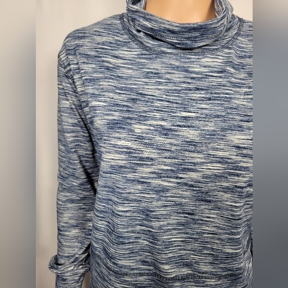RBX Cowl Neck Blue Pattern Pullover - Picture 2 of 11